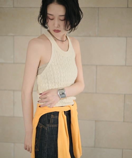 LAULEN(ローレン)の「back twist knit camisole /バックツイストニットキャミソール(キャミソール・レディース・グレー/アイボリー/ブラック・FREE)」の15枚目の写真