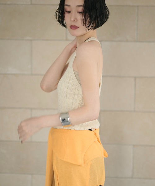 LAULEN(ローレン)の「back twist knit camisole /バックツイストニットキャミソール(キャミソール・レディース・グレー/アイボリー/ブラック・FREE)」の18枚目の写真