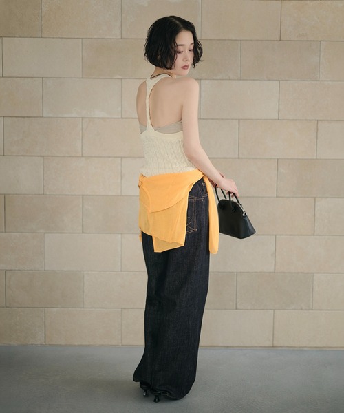 LAULEN(ローレン)の「back twist knit camisole /バックツイストニットキャミソール(キャミソール・レディース・グレー/アイボリー/ブラック・FREE)」の21枚目の写真
