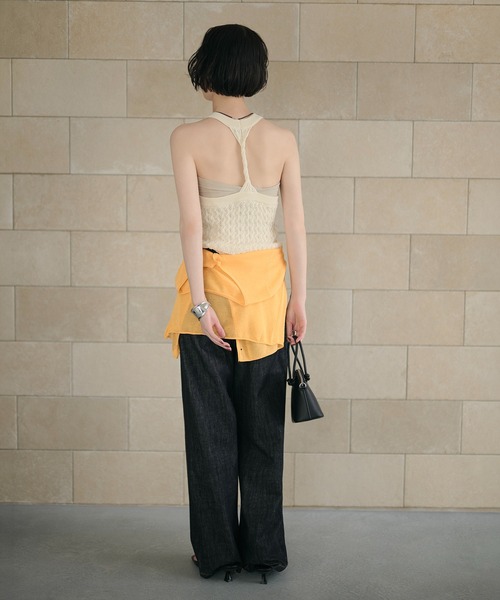 LAULEN(ローレン)の「back twist knit camisole /バックツイストニットキャミソール(キャミソール・レディース・グレー/アイボリー/ブラック・FREE)」の22枚目の写真