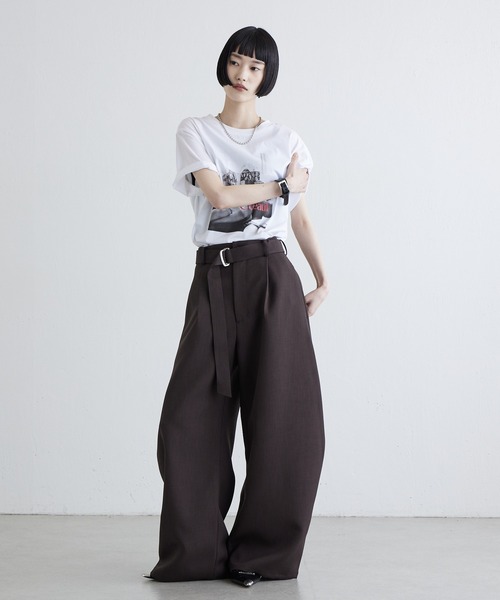 Lui's(ルイス)の「シルケットフォトTシャツ(Tシャツ/カットソー・レディース・ブラック/チャコールグレー/オフホワイト・FREE)」の21枚目の写真