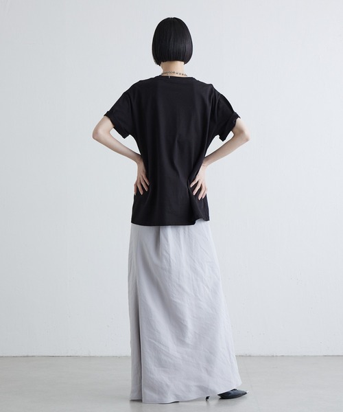 Lui's(ルイス)の「シルケットフォトTシャツ(Tシャツ/カットソー・レディース・ブラック/チャコールグレー/オフホワイト・FREE)」の14枚目の写真