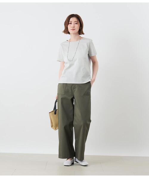 NEWYORKER（ニューヨーカー）の「【吸水速乾】格子サッカーTシャツ（Tシャツ/カットソー・レディース・ライトグレー/ホワイト/サックスブルー・MEDIUM/LARGE）」の22枚目の写真