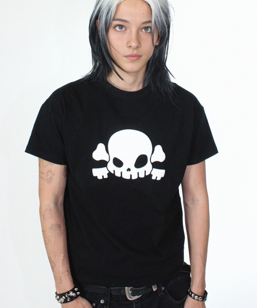 KEYMISERY(キーミザリー)の「A'GEM/9 × .kom 『KEYMISERY/キーミザリー』Skull Cross Key's Crop T-Shirt/スカルクロップTシャツ(Tシャツ/カットソー・メンズ・ホワイト/ブラック・S)」の21枚目の写真