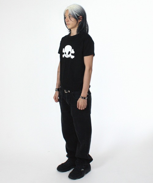 KEYMISERY(キーミザリー)の「A'GEM/9 × .kom 『KEYMISERY/キーミザリー』Skull Cross Key's Crop T-Shirt/スカルクロップTシャツ(Tシャツ/カットソー・メンズ・ホワイト/ブラック・S)」の7枚目の写真