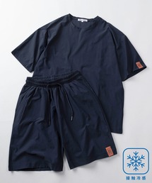 make a ray!（メイク ア レイ！）の「【83】COOL&DRY ストレッチ マルチファンクション ルームウェア/Tシャツ＆ショートパンツ/セットアップ/ワンマイルウェア/2点セット/速乾/接触冷感/UVカット/ユニセックス/レディース/メンズ（ルームウェア/パジャマ）」