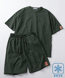 make a ray!（メイク ア レイ！）の「【83】COOL&DRY ストレッチ マルチファンクション ルームウェア/Tシャツ＆ショートパンツ/セットアップ/ワンマイルウェア/2点セット/速乾/接触冷感/UVカット/ユニセックス/レディース/メンズ（ルームウェア/パジャマ）」