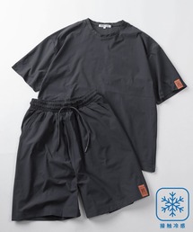 make a ray!（メイク ア レイ！）の「【83】COOL&DRY ストレッチ マルチファンクション ルームウェア/Tシャツ＆ショートパンツ/セットアップ/ワンマイルウェア/2点セット/速乾/接触冷感/UVカット/ユニセックス/レディース/メンズ（ルームウェア/パジャマ）」