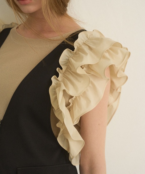 MIELI INVARIANT(ミエリインヴァリアント)の「Zip Pencil Asymmetry Dress(ワンピース・レディース・グレー系その他/ブラック・FREE)」の13枚目の写真