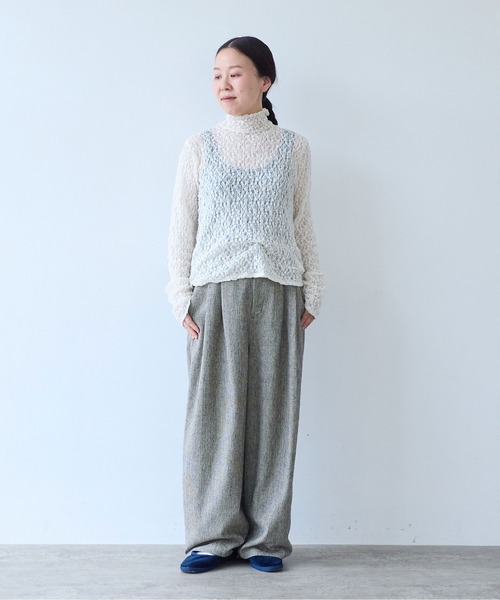 yuni(ユニ )の「flower shirring lace high neck pullover(Tシャツ/カットソー・レディース・イエロー/ホワイト/ブラック・FREE)」の17枚目の写真