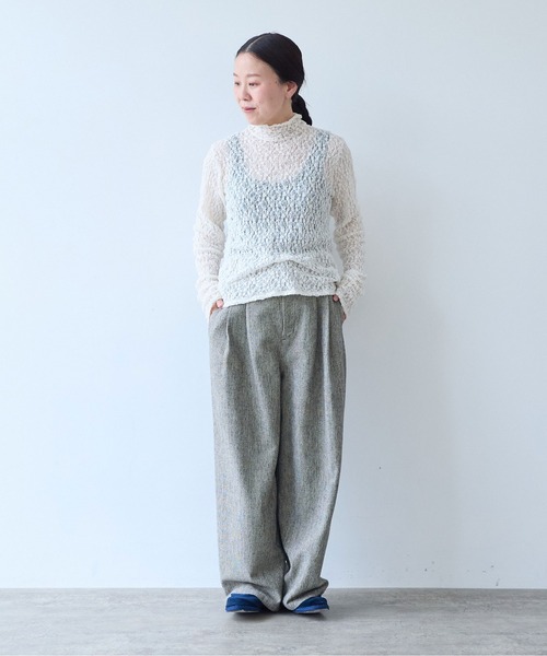 yuni(ユニ )の「flower shirring lace high neck pullover(Tシャツ/カットソー・レディース・イエロー/ホワイト/ブラック・FREE)」の18枚目の写真