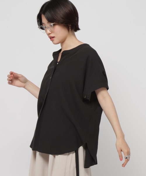 niko and...(ニコアンド)の「リヨセルリネンスキッパーブラウス(シャツ/ブラウス・レディース・ブラウン/セージグリーン/ブラック/オフホワイト・LARGE/MEDIUM)」の5枚目の写真