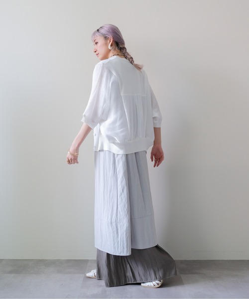 DOLLUPOOPS（ドールアップウップス）の「Sheer Dolman Sleeve Cardigan(シアードルマンカーディガン)（カーディガン/ボレロ・レディース・オフホワイト/ブラック・FREE）」の8枚目の写真