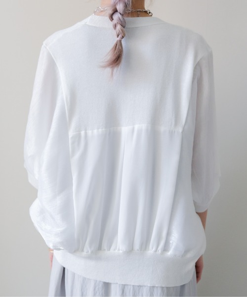 DOLLUPOOPS（ドールアップウップス）の「Sheer Dolman Sleeve Cardigan(シアードルマンカーディガン)（カーディガン/ボレロ・レディース・オフホワイト/ブラック・FREE）」の11枚目の写真