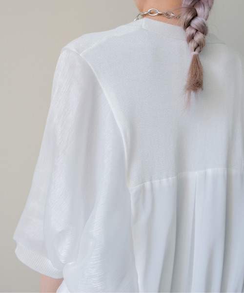 DOLLUPOOPS（ドールアップウップス）の「Sheer Dolman Sleeve Cardigan(シアードルマンカーディガン)（カーディガン/ボレロ・レディース・オフホワイト/ブラック・FREE）」の12枚目の写真