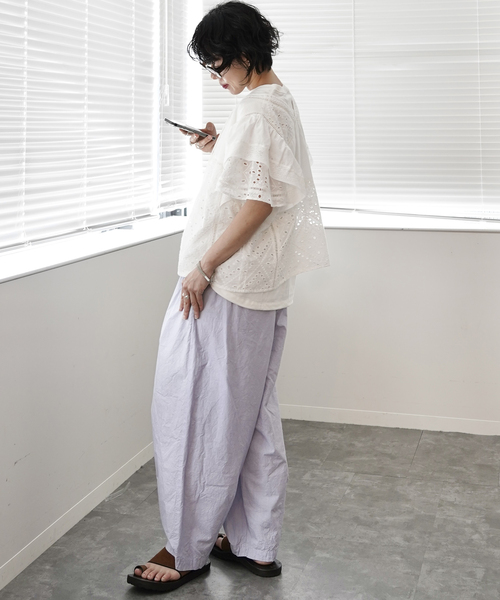 JOURNAL STANDARD LUXE(ジャーナルスタンダード ラックス)の「ダウンプルーフ タックカーブパンツ(その他パンツ・レディース・ラベンダー/ピンク/ライトグレー・FREE)」の13枚目の写真