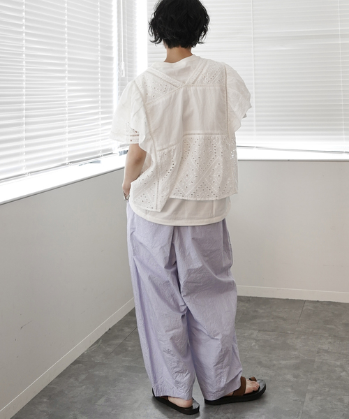 JOURNAL STANDARD LUXE(ジャーナルスタンダード ラックス)の「ダウンプルーフ タックカーブパンツ(その他パンツ・レディース・ラベンダー/ピンク/ライトグレー・FREE)」の14枚目の写真