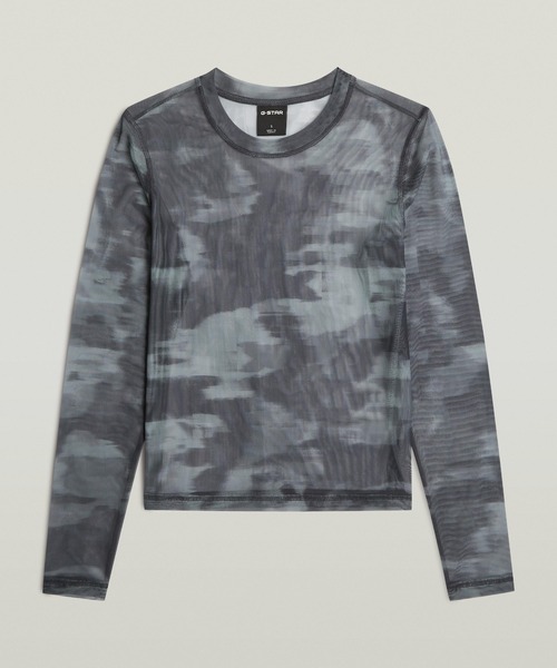 G-STAR(ジースター)の「Motion Camo Slim T-Shirt/モーションカモシアーロングスリーブスリムTシャツ(Tシャツ/カットソー・レディース・グレー系カモフラージュ・X-SMALL/SMALL/MEDIUM)」の5枚目の写真
