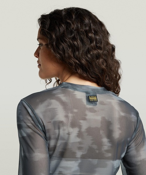 G-STAR(ジースター)の「Motion Camo Slim T-Shirt/モーションカモシアーロングスリーブスリムTシャツ(Tシャツ/カットソー・レディース・グレー系カモフラージュ・X-SMALL/SMALL/MEDIUM)」の3枚目の写真