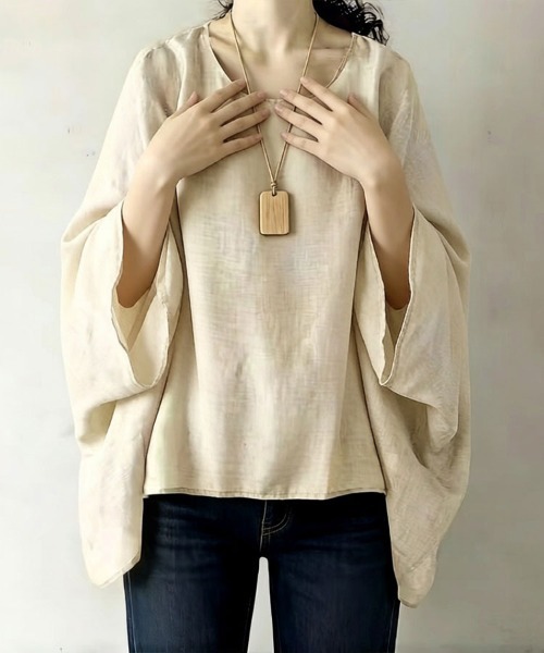 Flugge(フラッジー)の「ドルマンスリーブトップス(その他トップス・レディース・ホワイト/ベージュ・LARGE/MEDIUM)」の6枚目の写真