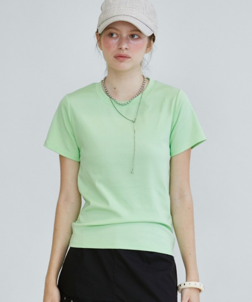 Rohwel(ローウェル)の「Compact Stretch T-Shirt / コンパクトストレッチTシャツ(Tシャツ/カットソー・レディース・ミント/パープル/ターコイズブルー・FREE)」の22枚目の写真