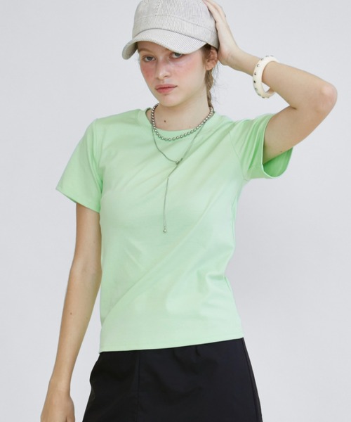 Rohwel(ローウェル)の「Compact Stretch T-Shirt / コンパクトストレッチTシャツ(Tシャツ/カットソー・レディース・ミント/パープル/ターコイズブルー・FREE)」の21枚目の写真