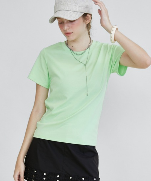 Rohwel(ローウェル)の「Compact Stretch T-Shirt / コンパクトストレッチTシャツ(Tシャツ/カットソー・レディース・ミント/パープル/ターコイズブルー・FREE)」の20枚目の写真