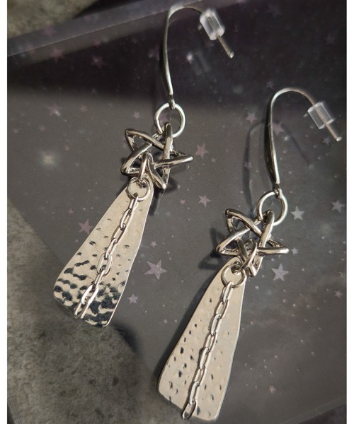 tone（トーン）の「【Ｍian.invitation】シルバーラインプレートの星モチーフイヤリング｜夜空の軌跡(MA)（イヤリング・レディース・シルバー・FREE）」の9枚目の写真