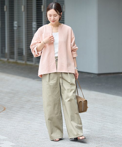 JOURNAL STANDARD（ジャーナルスタンダード）の「《WEB限定追加》CUT-OFF SWEATカーディガン（カーディガン/ボレロ・レディース・ブラック系その他/ピンク/ベージュ・FREE）」の6枚目の写真
