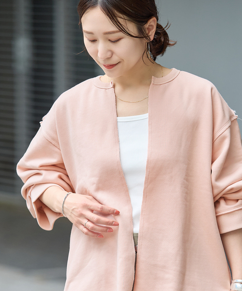 JOURNAL STANDARD（ジャーナルスタンダード）の「《WEB限定追加》CUT-OFF SWEATカーディガン（カーディガン/ボレロ・レディース・ブラック系その他/ピンク/ベージュ・FREE）」の21枚目の写真