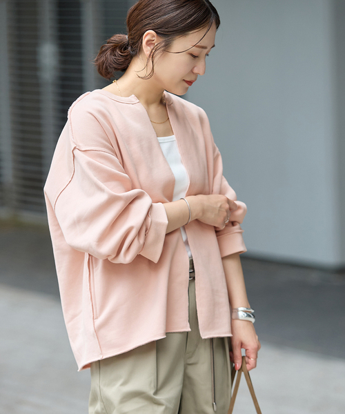 JOURNAL STANDARD(ジャーナルスタンダード)の「《WEB限定追加》CUT-OFF SWEATカーディガン(カーディガン/ボレロ・レディース・ブラック系その他/ピンク/ベージュ・FREE)」の20枚目の写真