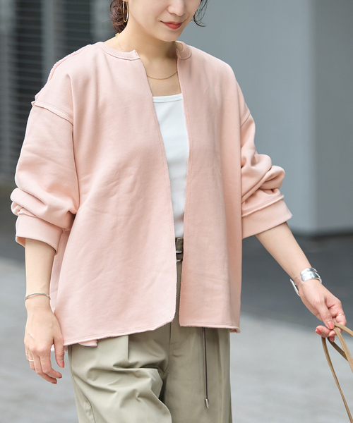 JOURNAL STANDARD(ジャーナルスタンダード)の「《WEB限定追加》CUT-OFF SWEATカーディガン(カーディガン/ボレロ・レディース・ブラック系その他/ピンク/ベージュ・FREE)」の21枚目の写真