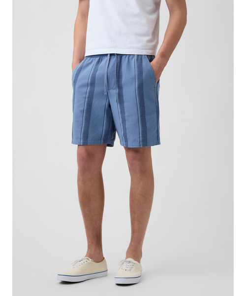 GAP(ギャップ)の「7インチ イージーウエスト テクスチャー ストライプ ショートパンツ(その他パンツ・メンズ・ブルー/ブラウン・XS/S/M/L/XL)」の9枚目の写真