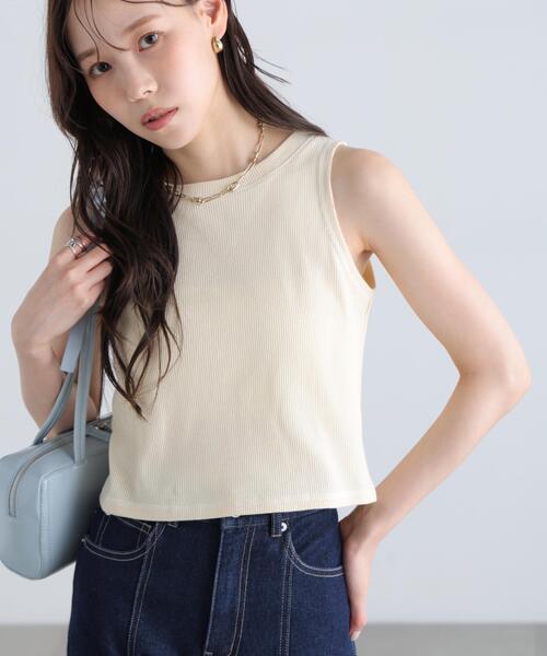 FREE'S MART（フリーズマート）の「◆ワッフルアメスリショート丈タンク（Tシャツ/カットソー・レディース・ブラック/ホワイト/グレー/ピンク・FREE）」の2枚目の写真