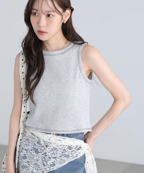 FREE'S MART（フリーズマート）の「◆ワッフルアメスリショート丈タンク（Tシャツ/カットソー・レディース・ブラック/ホワイト/グレー/ピンク・FREE）」の20枚目の写真