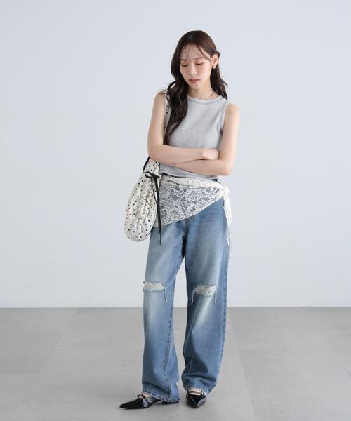 FREE'S MART（フリーズマート）の「◆ワッフルアメスリショート丈タンク（Tシャツ/カットソー・レディース・ブラック/ホワイト/グレー/ピンク・FREE）」の22枚目の写真