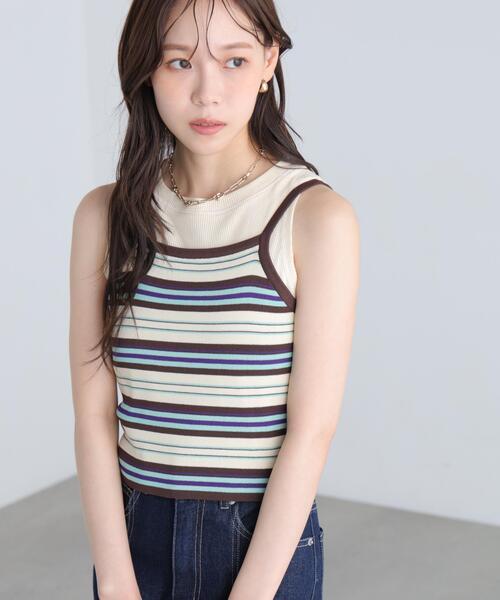 FREE'S MART(フリーズマート)の「◆ワッフルアメスリショート丈タンク(Tシャツ/カットソー・レディース・ブラック/ホワイト/グレー/ピンク・FREE)」の20枚目の写真