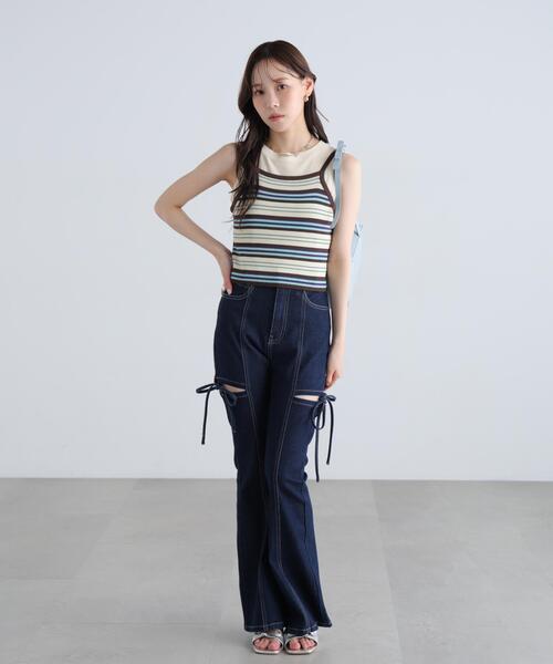 FREE'S MART(フリーズマート)の「◆ワッフルアメスリショート丈タンク(Tシャツ/カットソー・レディース・ブラック/ホワイト/グレー/ピンク・FREE)」の16枚目の写真