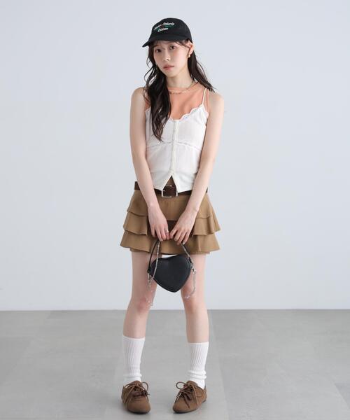 FREE'S MART（フリーズマート）の「◆ワッフルアメスリショート丈タンク（Tシャツ/カットソー・レディース・ブラック/ホワイト/グレー/ピンク・FREE）」の9枚目の写真
