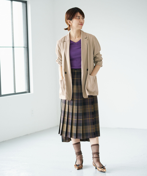 IENA(イエナ)の「《/接触冷感/手洗い可/セットアップ対応》テンダーツイル リラックスジャケット(テーラードジャケット・レディース・グレー/ベージュ・FREE)」の18枚目の写真