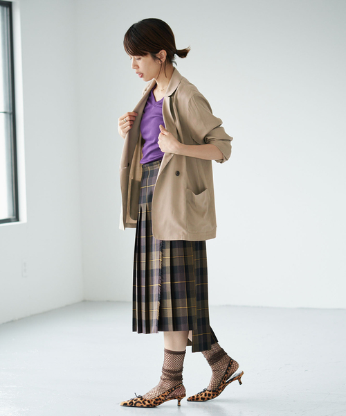IENA(イエナ)の「《/接触冷感/手洗い可/セットアップ対応》テンダーツイル リラックスジャケット(テーラードジャケット・レディース・グレー/ベージュ・FREE)」の21枚目の写真