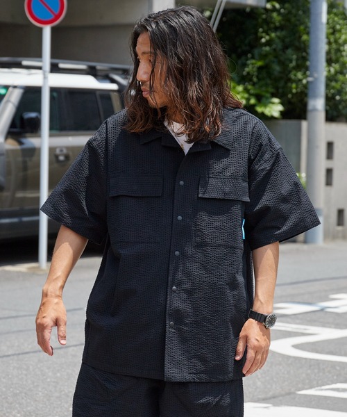 Liberaiders(リベレイダース)の「Liberaiders/リベレイダース COOLMAX S/S SHIRT シアサッカー ユーティリティ半袖シャツ 吸水速乾 メンズ 秋服 2026年秋冬(シャツ/ブラウス・メンズ・ブラック/ストライプ・M/L/XL)」の14枚目の写真