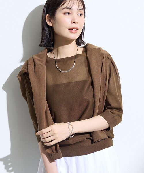 INDIVI(インディヴィ)の「【体型カバー/洗える】シアードルマンニット(ニット/セーター・レディース・グリーン系/ライトグレー系4/ブラウン系その他/ブラック・05/38/13/15 )」の20枚目の写真