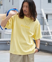 ALOHA BLUE / アロハブルー ピグメントダイ ロゴプリントTシャツ 半袖Tシャツ クルーネック メンズ 秋 秋服 2026年秋冬