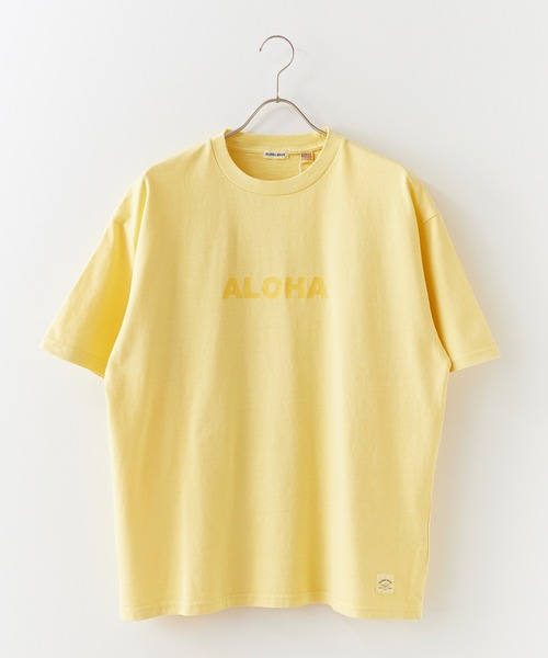 ALOHA BLUE(アロハブルー)の「ALOHA BLUE / アロハブルー ピグメントダイ ロゴプリントTシャツ 半袖Tシャツ クルーネック メンズ 秋 秋服 2026年秋冬(Tシャツ/カットソー・メンズ・イエロー・S/M/L/XL)」の2枚目の写真