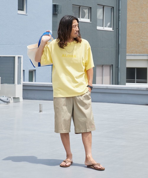 ALOHA BLUE(アロハブルー)の「ALOHA BLUE / アロハブルー ピグメントダイ ロゴプリントTシャツ 半袖Tシャツ クルーネック メンズ 秋 秋服 2026年秋冬(Tシャツ/カットソー・メンズ・イエロー・S/M/L/XL)」の9枚目の写真