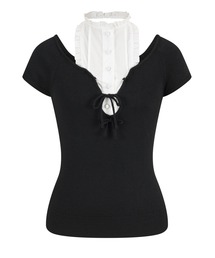 andwang（アンドワン）の「Coquette Ribbon Knit Top（Tシャツ/カットソー）」