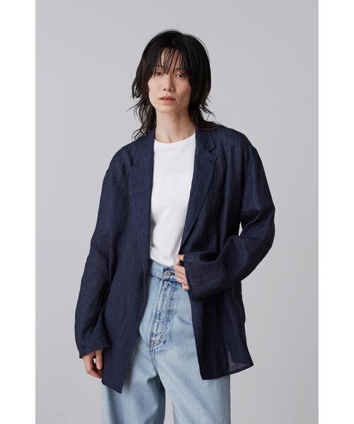 YLEVE（イレーヴ）の「YLEVE / LINEN POPLIN JACKET（テーラードジャケット・レディース・カーキ/ネイビー・1/0）」の4枚目の写真