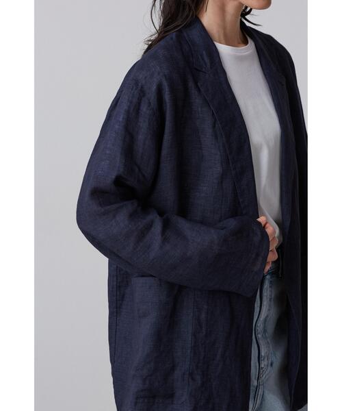 YLEVE（イレーヴ）の「YLEVE / LINEN POPLIN JACKET（テーラードジャケット・レディース・カーキ/ネイビー・1/0）」の9枚目の写真