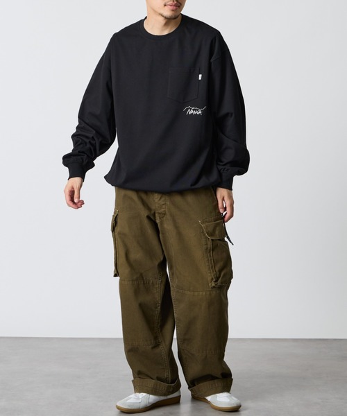 聯名抽繩口袋長袖T恤